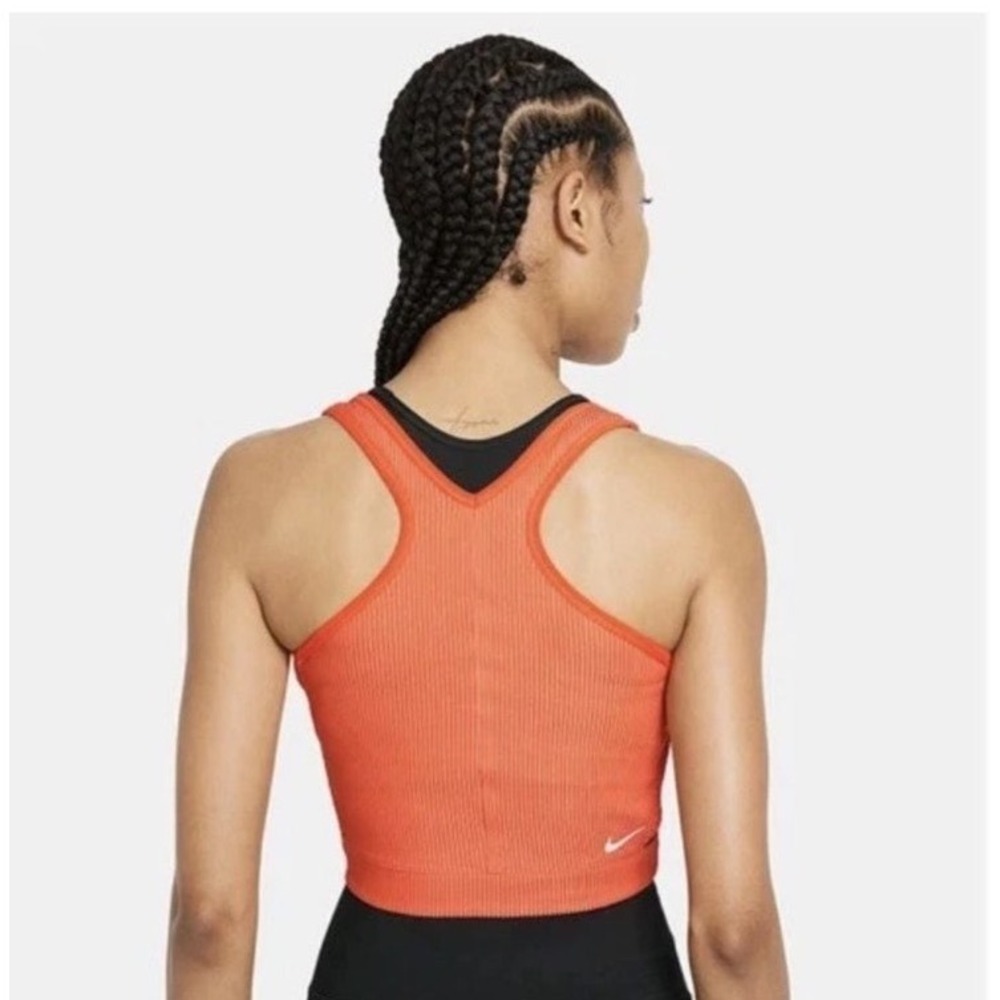 Nike - Naomi Osaka Dri-FIT Ribbed Cutout Crop Top - Orange - XS - Womens - Picture 3 of 9